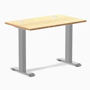 Desky Zero Mini Bamboo Office Desk - Bamboo / 40 x 24 in with Grommets / Gray Desky Zero Mini Bamboo Office Desk - Bamboo / 40 x 24 in with Grommets / Gray