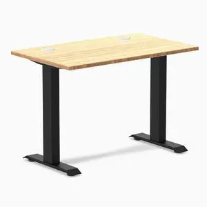 Desky Zero Mini Bamboo Office Desk - Bamboo / 40 x 24 in with Grommets / Matte Black Desky Zero Mini Bamboo Office Desk - Bamboo / 40 x 24 in with Grommets / Matte Black