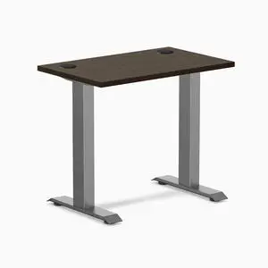Desky Zero Mini Bamboo Office Desk - Dark Bamboo / 32 x 20 in with Grommets / Space Gray Desky Zero Mini Bamboo Office Desk - Dark Bamboo / 32 x 20 in with Grommets / Space Gray