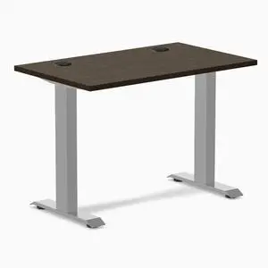 Desky Zero Mini Bamboo Office Desk - Dark Bamboo / 40 x 24 in with Grommets / Gray Desky Zero Mini Bamboo Office Desk - Dark Bamboo / 40 x 24 in with Grommets / Gray
