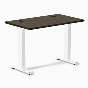 Desky Zero Mini Bamboo Office Desk - Dark Bamboo / 40 x 24 in with Grommets / White Desky Zero Mini Bamboo Office Desk - Dark Bamboo / 40 x 24 in with Grommets / White