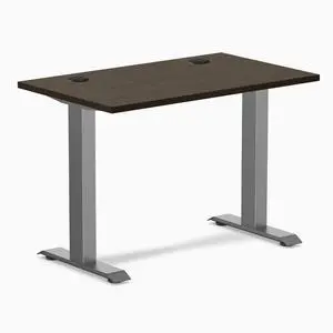 Desky Zero Mini Bamboo Office Desk - Dark Bamboo / 40 x 24 in with Grommets / Space Gray Desky Zero Mini Bamboo Office Desk - Dark Bamboo / 40 x 24 in with Grommets / Space Gray