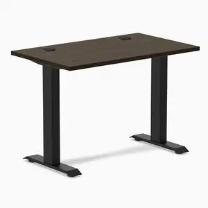 Desky Zero Mini Bamboo Office Desk - Dark Bamboo / 40 x 24 in with Grommets / Matte Black Desky Zero Mini Bamboo Office Desk - Dark Bamboo / 40 x 24 in with Grommets / Matte Black