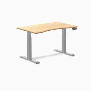 Desky Dual Ergo Edge Sit Stand Desk - Bamboo / 48 x 30 in / Grey Desky Dual Ergo Edge Sit Stand Desk - Bamboo / 48 x 30 in / Grey