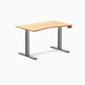 Desky Dual Ergo Edge Sit Stand Desk - Bamboo / 48 x 30 in / Space Gray Desky Dual Ergo Edge Sit Stand Desk - Bamboo / 48 x 30 in / Space Gray