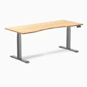 Desky Dual Ergo Edge Sit Stand Desk - Bamboo / 48 x 30 in / Space Gray Desky Dual Ergo Edge Sit Stand Desk - Bamboo / 48 x 30 in / Space Gray