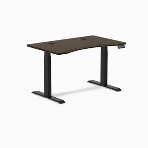 Desky Dual Ergo Edge Sit Stand Desk - Dark Bamboo / 48 x 30 in / Matte Black Desky Dual Ergo Edge Sit Stand Desk - Dark Bamboo / 48 x 30 in / Matte Black