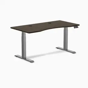 Desky Dual Ergo Edge Sit Stand Desk - Dark Bamboo / 48 x 30 in / Space Gray Desky Dual Ergo Edge Sit Stand Desk - Dark Bamboo / 48 x 30 in / Space Gray