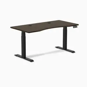 Desky Dual Ergo Edge Sit Stand Desk - Dark Bamboo / 48 x 30 in / Matte Black Desky Dual Ergo Edge Sit Stand Desk - Dark Bamboo / 48 x 30 in / Matte Black