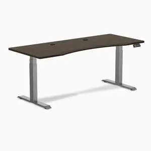Desky Dual Ergo Edge Sit Stand Desk - Dark Bamboo / 48 x 30 in / Space Gray Desky Dual Ergo Edge Sit Stand Desk - Dark Bamboo / 48 x 30 in / Space Gray