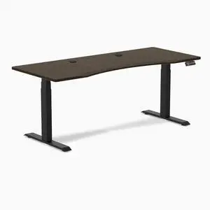 Desky Dual Ergo Edge Sit Stand Desk - Dark Bamboo / 48 x 30 in / Matte Black Desky Dual Ergo Edge Sit Stand Desk - Dark Bamboo / 48 x 30 in / Matte Black