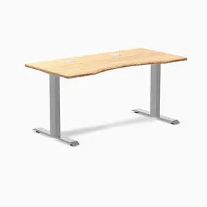 Desky Zero Ergo Edge Office Desk - Bamboo / 48 x 30 in / Grey Desky Zero Ergo Edge Office Desk - Bamboo / 48 x 30 in / Grey
