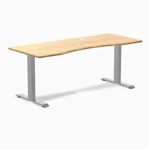 Desky Zero Ergo Edge Office Desk - Bamboo / 48 x 30 in / Grey Desky Zero Ergo Edge Office Desk - Bamboo / 48 x 30 in / Grey