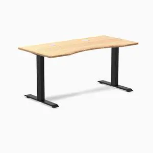 Desky Zero Ergo Edge Office Desk - Bamboo / 48 x 30 in / Matte Black Desky Zero Ergo Edge Office Desk - Bamboo / 48 x 30 in / Matte Black