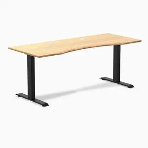 Desky Zero Ergo Edge Office Desk - Bamboo / 48 x 30 in / Matte Black Desky Zero Ergo Edge Office Desk - Bamboo / 48 x 30 in / Matte Black