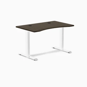 Desky Zero Ergo Edge Office Desk - Dark Bamboo / 48 x 30 in / White Desky Zero Ergo Edge Office Desk - Dark Bamboo / 48 x 30 in / White