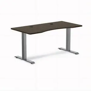 Desky Zero Ergo Edge Office Desk - Dark Bamboo / 48 x 30 in / Space Gray Desky Zero Ergo Edge Office Desk - Dark Bamboo / 48 x 30 in / Space Gray