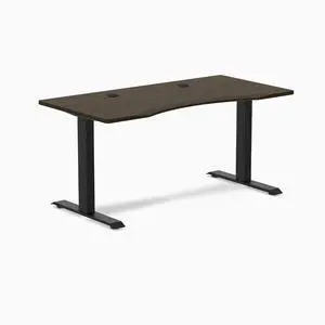 Desky Zero Ergo Edge Office Desk - Dark Bamboo / 48 x 30 in / Matte Black Desky Zero Ergo Edge Office Desk - Dark Bamboo / 48 x 30 in / Matte Black