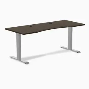 Desky Zero Ergo Edge Office Desk - Dark Bamboo / 48 x 30 in / Grey Desky Zero Ergo Edge Office Desk - Dark Bamboo / 48 x 30 in / Grey