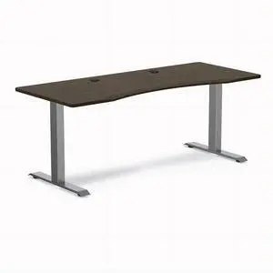Desky Zero Ergo Edge Office Desk - Dark Bamboo / 48 x 30 in / Space Gray Desky Zero Ergo Edge Office Desk - Dark Bamboo / 48 x 30 in / Space Gray