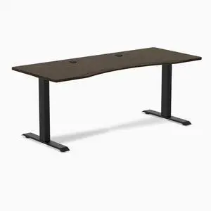 Desky Zero Ergo Edge Office Desk - Dark Bamboo / 48 x 30 in / Matte Black Desky Zero Ergo Edge Office Desk - Dark Bamboo / 48 x 30 in / Matte Black