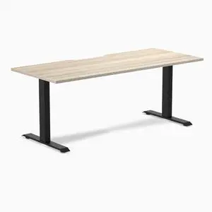 Desky Zero Scalloped Laminate Office Desk - Classic Oak / 70.9 x 29.5 in / Matte Black Desky Zero Scalloped Laminate Office Desk - Classic Oak / 70.9 x 29.5 in / Matte Black