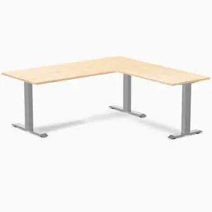 Desky Zero Hardwood L-Shape Office Desk - Maple / 72 x 30 x 70 x 24 in / Gray Desky Zero Hardwood L-Shape Office Desk - Maple / 72 x 30 x 70 x 24 in / Gray