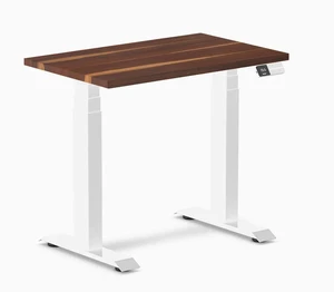 Desky Dual Mini Hardwood Sit Stand Desk - Pheasantwood / 32 x 20 in / White Desky Dual Mini Hardwood Sit Stand Desk - Pheasantwood / 32 x 20 in / White