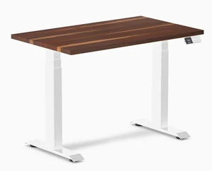Desky Dual Mini Hardwood Sit Stand Desk - Pheasantwood / 40 x 24 in / White Desky Dual Mini Hardwood Sit Stand Desk - Pheasantwood / 40 x 24 in / White