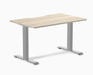 Desky Zero Scalloped Laminate Office Desk - Classic Oak / 47.2 x 29.5 in / Gray Desky Zero Scalloped Laminate Office Desk - Classic Oak / 47.2 x 29.5 in / Gray