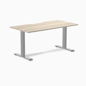 Desky Zero Scalloped Laminate Office Desk - Classic Oak / 59.1 x 29.5 in / Gray Desky Zero Scalloped Laminate Office Desk - Classic Oak / 59.1 x 29.5 in / Gray