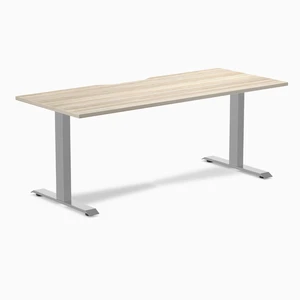 Desky Zero Scalloped Laminate Office Desk - Classic Oak / 70.9 x 29.5 in / Gray Desky Zero Scalloped Laminate Office Desk - Classic Oak / 70.9 x 29.5 in / Gray