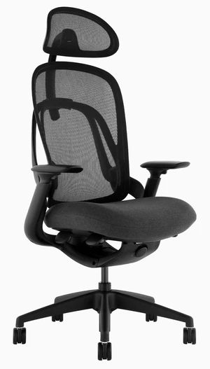 Desky Pivot Ergonomic Office Task Chair - Black / With Headrest Desky Pivot Ergonomic Office Task Chair - Black / With Headrest