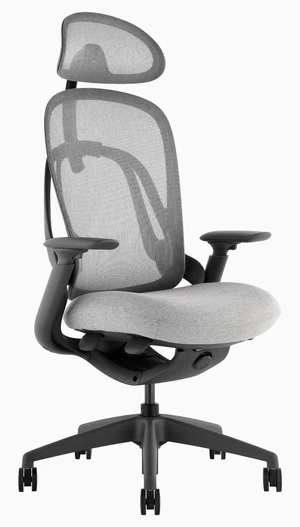 Desky Pivot Ergonomic Office Task Chair - Grey / With Headrest Desky Pivot Ergonomic Office Task Chair - Grey / With Headrest