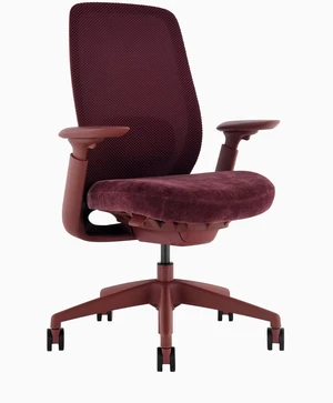Desky Sereno Ergonomic Office Task Chair - Red Velvet / No Headrest Desky Sereno Ergonomic Office Task Chair - Red Velvet / No Headrest
