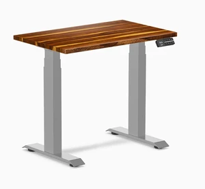 Desky Dual Mini Hardwood Sit Stand Desk - Pheasantwood / 32 x 20 in / Grey Desky Dual Mini Hardwood Sit Stand Desk - Pheasantwood / 32 x 20 in / Grey