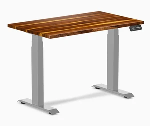 Desky Dual Mini Hardwood Sit Stand Desk - Pheasantwood / 40 x 24 in / Grey Desky Dual Mini Hardwood Sit Stand Desk - Pheasantwood / 40 x 24 in / Grey