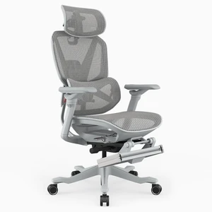 Desky Contourra Ergonomic Mesh Chair - Light Gray / With Footrest Desky Contourra Ergonomic Mesh Chair - Light Gray / With Footrest