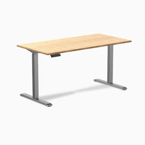 Desky Single Sit Stand Desk - Bamboo / 59 x 29.5 in / Space Gray Desky Single Sit Stand Desk - Bamboo / 59 x 29.5 in / Space Gray