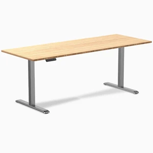 Desky Single Sit Stand Desk - Bamboo / 78.7 x 29.5 in / Space Gray Desky Single Sit Stand Desk - Bamboo / 78.7 x 29.5 in / Space Gray