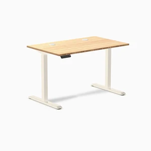Desky Single Sit Stand Desk - Bamboo / 47.2 x 29.5 in with Grommets / Wheat Desky Single Sit Stand Desk - Bamboo / 47.2 x 29.5 in with Grommets / Wheat