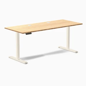 Desky Single Sit Stand Desk - Bamboo / 70.9 x 29.5 in with Grommets / Wheat Desky Single Sit Stand Desk - Bamboo / 70.9 x 29.5 in with Grommets / Wheat