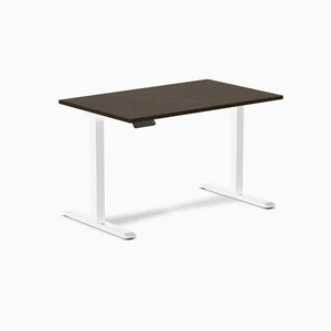 Desky Single Sit Stand Desk - Dark Bamboo / 47.2 x 29.5 in / White Desky Single Sit Stand Desk - Dark Bamboo / 47.2 x 29.5 in / White