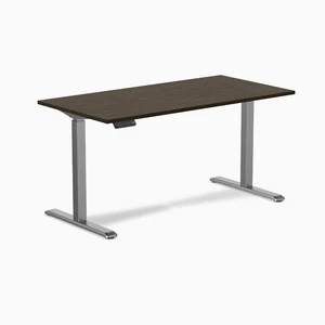 Desky Single Sit Stand Desk - Dark Bamboo / 59 x 29.5 in / Space Gray Desky Single Sit Stand Desk - Dark Bamboo / 59 x 29.5 in / Space Gray