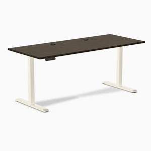 Desky Single Sit Stand Desk - Dark Bamboo / 70.9 x 29.5 in with Grommets / Wheat Desky Single Sit Stand Desk - Dark Bamboo / 70.9 x 29.5 in with Grommets / Wheat