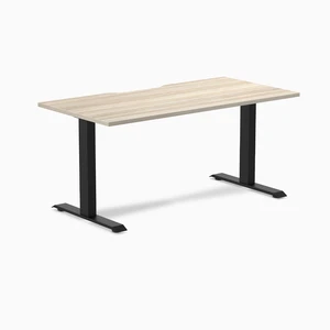 Desky Zero Scalloped Laminate Office Desk - Classic Oak / 59.1 x 29.5 in / Matte Black Desky Zero Scalloped Laminate Office Desk - Classic Oak / 59.1 x 29.5 in / Matte Black