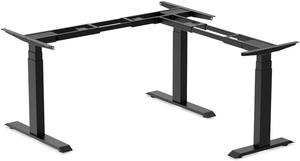 Desky Sit Stand L-Shape Desk Frame - Matte Black