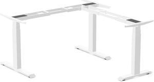 Desky Sit Stand L-Shape Desk Frame - White