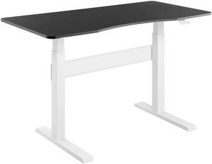 Desky Air Lift Zero Sit Stand Desk - Black / 57.1" x 28.7" / White