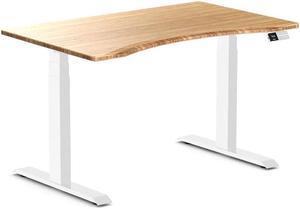 Desky Dual Ergo Edge Sit Stand Desk - Bamboo / 47.2 x 29.5 inches / White